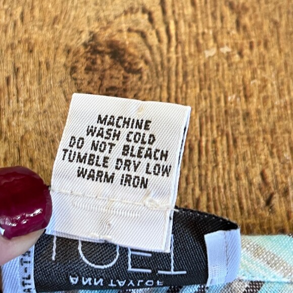 Ann Taylor Loft Linen Striped Knee Length Straight Skirt Size 4 corpcore work - Picture 3 of 4